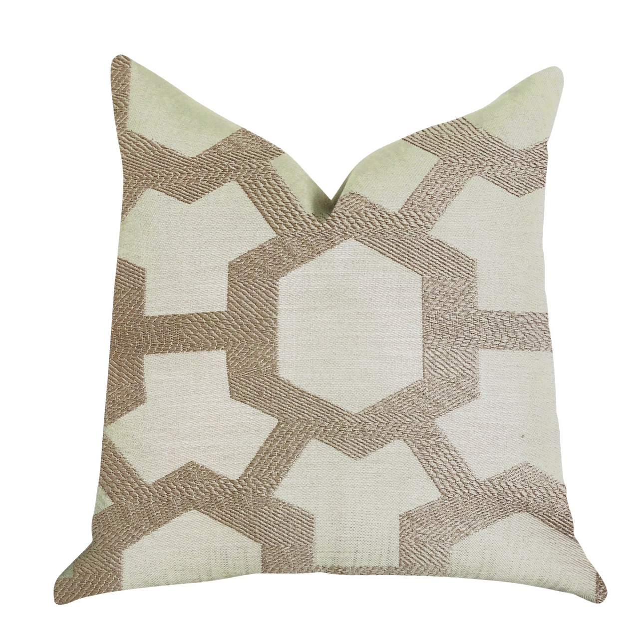 Linked Charisma Luxury Throw Pillow in Beige and Brown Tones