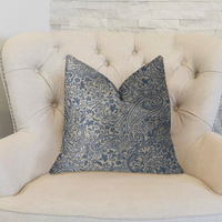 Thumbnail for Kingston Waverly Blue and Ivory Luxury Throw Pillow