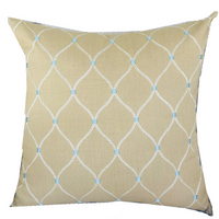 Thumbnail for Abby  Taupe White and Blue Handmade Luxury Pillow