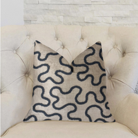 Thumbnail for Chandra Taal Blue and Beige Luxury Throw Pillow
