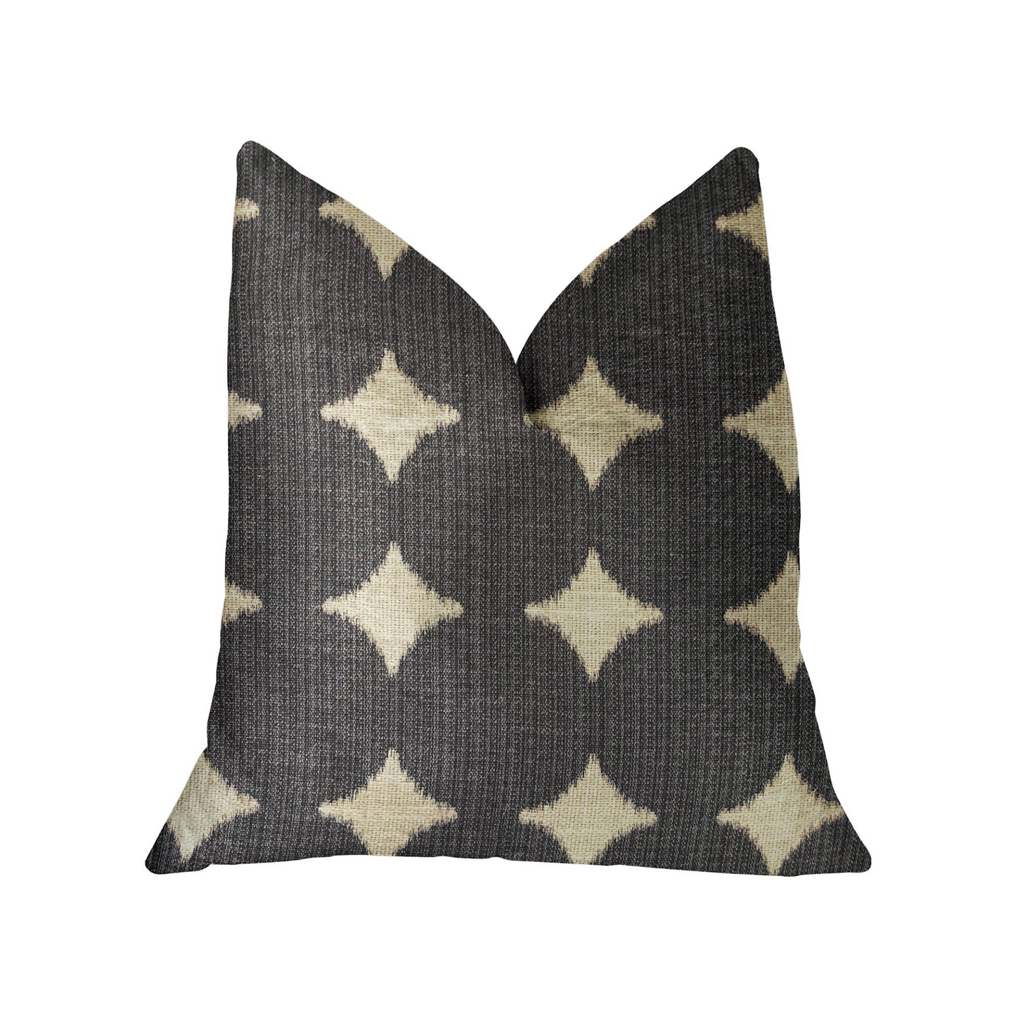 Savannah Black and Beige Luxury Throw Pillow