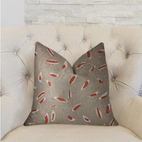 Thumbnail for Petal Party Orange and Beige Luxury Throw Pillow
