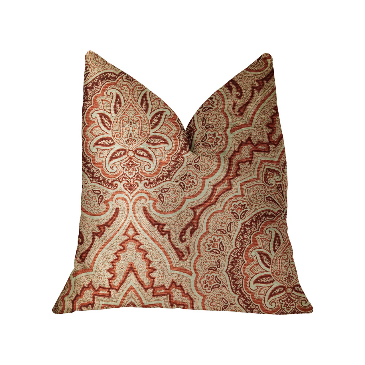 Enchanted Prairie Red and Beige Luxury Throw Pillow