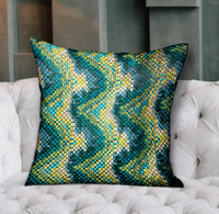 Thumbnail for Montage Haven Green Geometric Luxury Throw Pillow