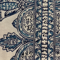 Thumbnail for Aristocratic Floret White/ Blue Paisley Luxury Outdoor/Indoor Throw Pillow