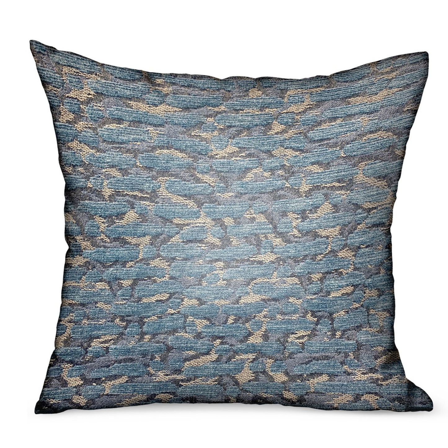 Indigo Rivulet Blue Solid Luxury Outdoor/Indoor Throw Pillow