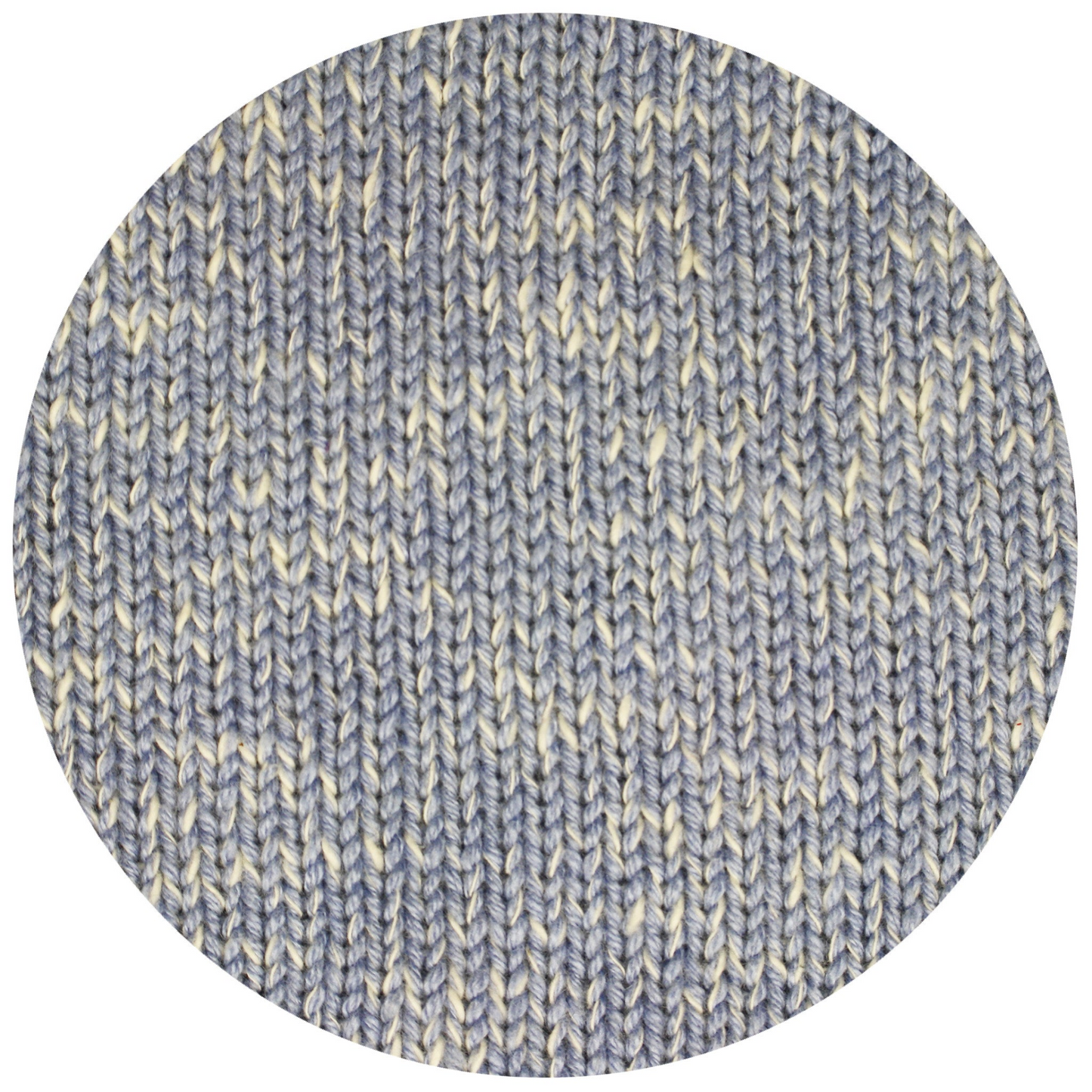 Melange Cashmere V Neck Sweater in Jersey Stitch Blue White