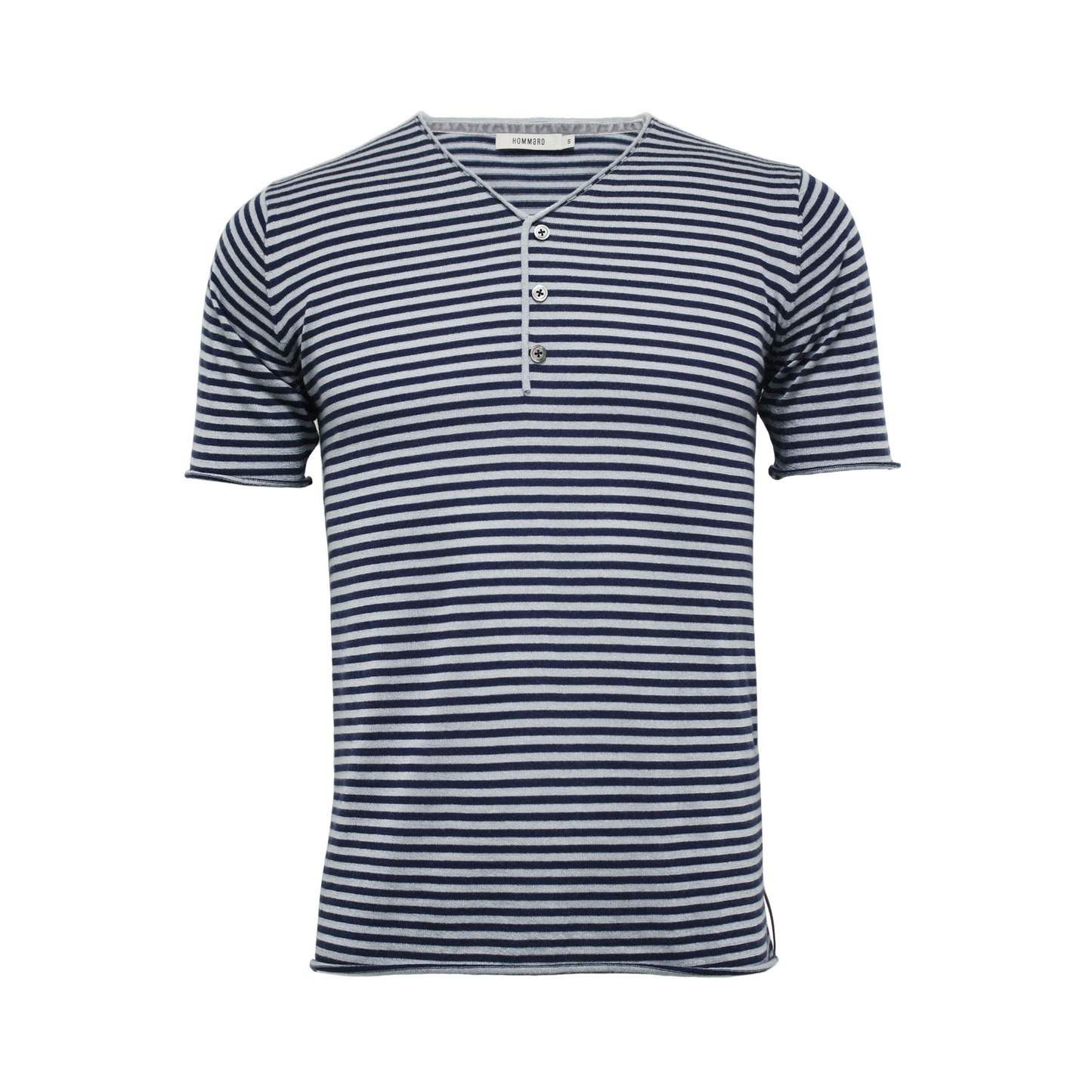Silk Cashmere Striped Short Sleeve T-Shirt Anguilla