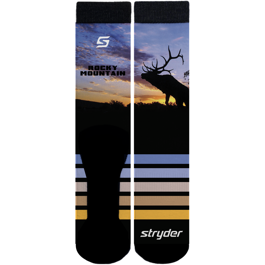 Rocky Mtn Elk Sunset Socks