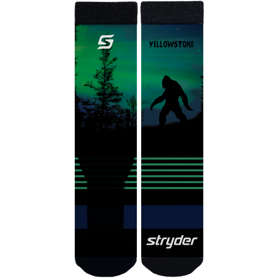 Yellowstone Bigfoot Northern Lights Socks