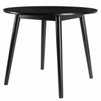 Thumbnail for Moreno Round Drop Leaf Dining Table, Black