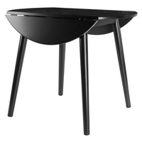 Thumbnail for Moreno Round Drop Leaf Dining Table, Black