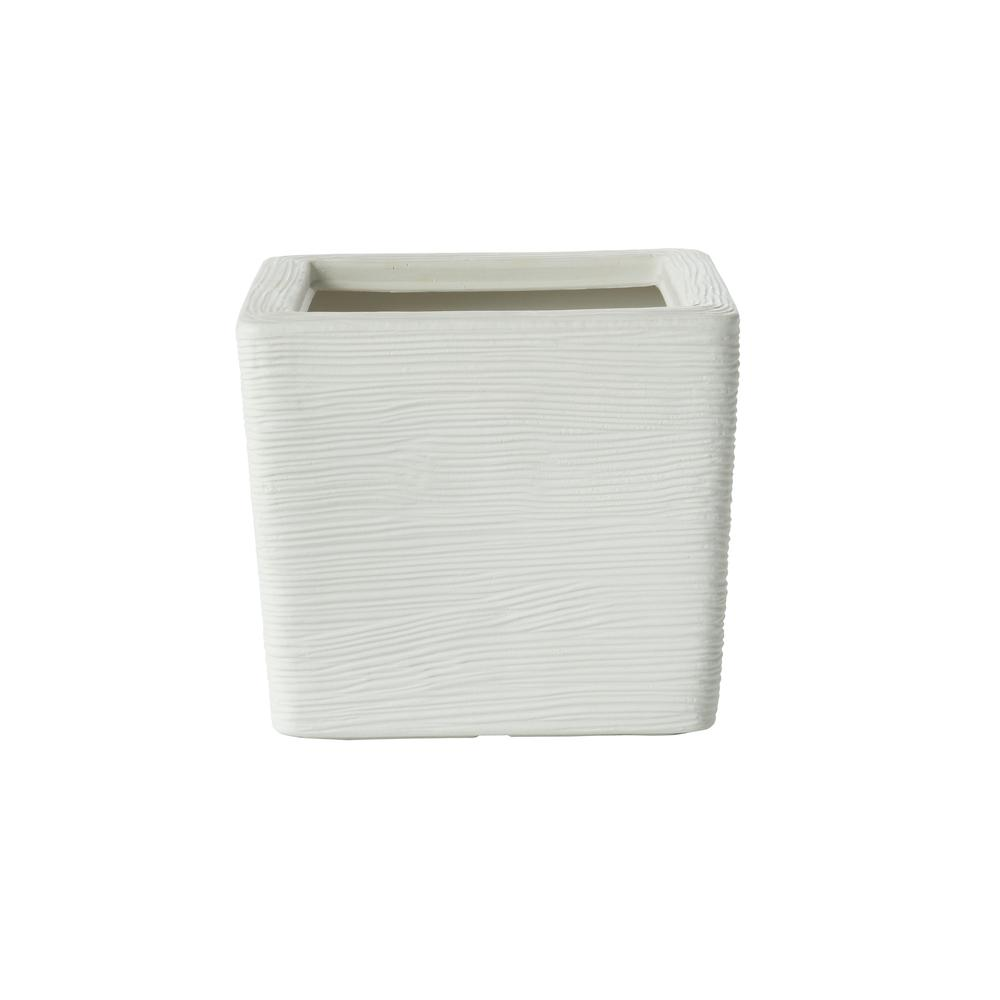 Square Planter, White