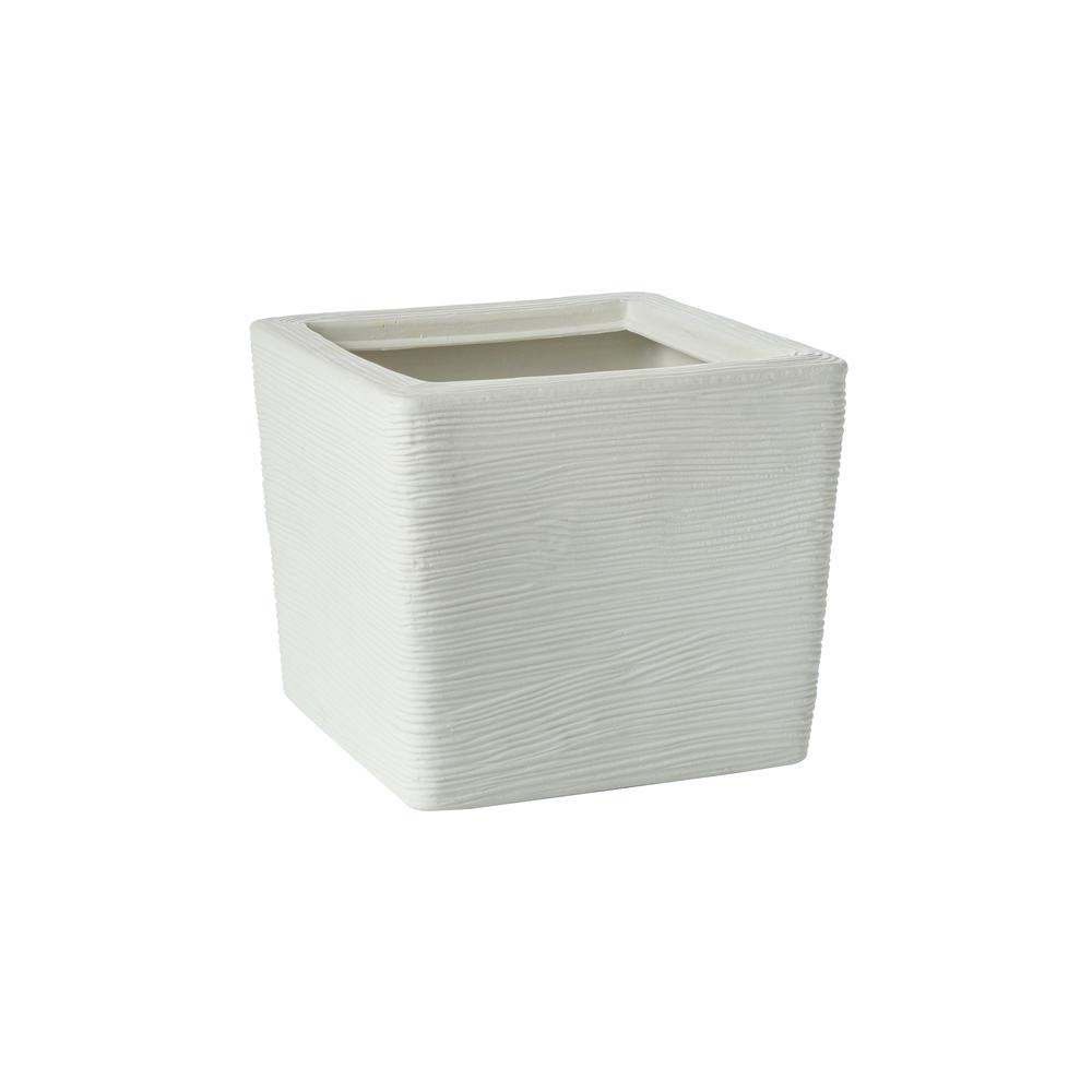 Square Planter, White