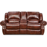 Thumbnail for Telluride 100% Leather Double Reclining Console Loveseat