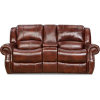 Thumbnail for Telluride 100% Leather Double Reclining Console Loveseat