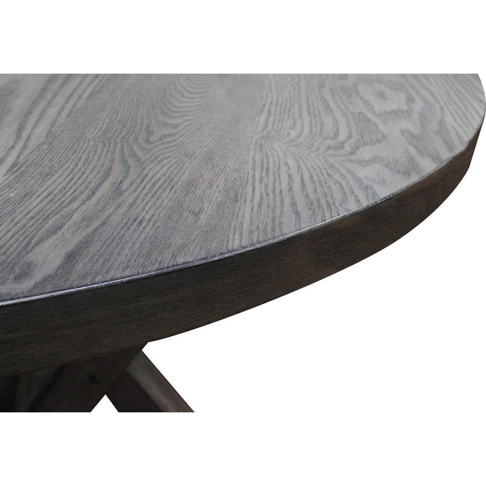 Anna Antique Rustic Gray Round Dining Table