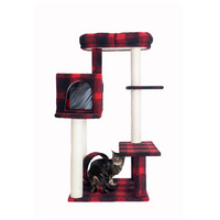 Thumbnail for Armarkat B5008 50-Inch Classic Real Wood Cat Tree With Veranda, Bench, MIni perch, and Spacious Lounger In Scotch Plaid
