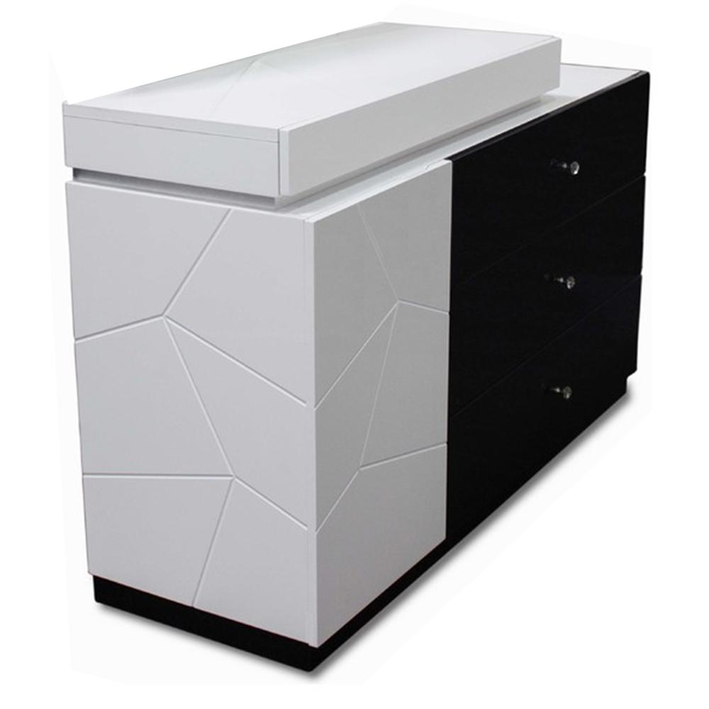 Berlin 6-Drawer Modern Dresser in Black/White