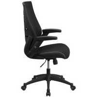 Thumbnail for High Back Designer Black Mesh Executive Swivel Ergonomic Office Chair with Height Adjustable Flip-Up Arms