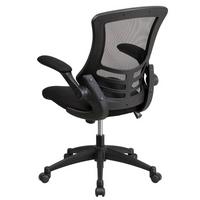 Thumbnail for Mid-Back Black Mesh Swivel Ergonomic Task Office Chair with Flip-Up Arms, BIFMA Certified