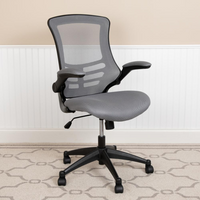 Thumbnail for Mid-Back Dark Gray Mesh Swivel Ergonomic Task Office Chair with Flip-Up Arms