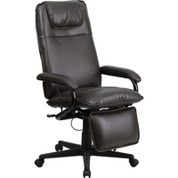 Thumbnail for High Back Brown LeatherSoft Executive Reclining Ergonomic Swivel Office Chair with Arms
