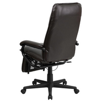 Thumbnail for High Back Brown LeatherSoft Executive Reclining Ergonomic Swivel Office Chair with Arms