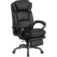 Thumbnail for High Back Black LeatherSoft Executive Reclining Ergonomic Swivel Office Chair with Outer Lumbar Cushion and Arms