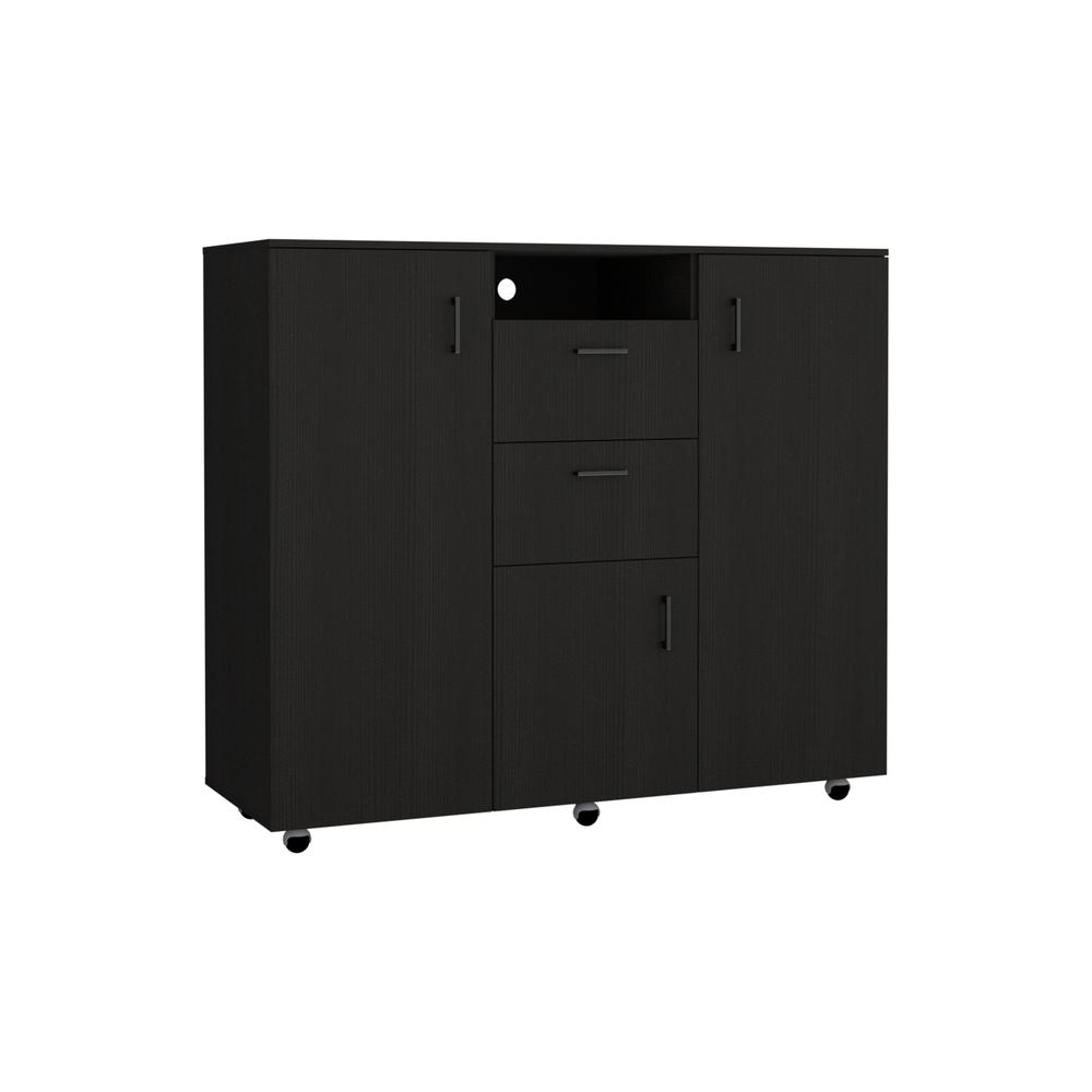 Milano Two-Door Cabinet Dresser-Black