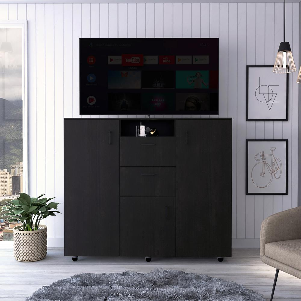 Milano Two-Door Cabinet Dresser-Black