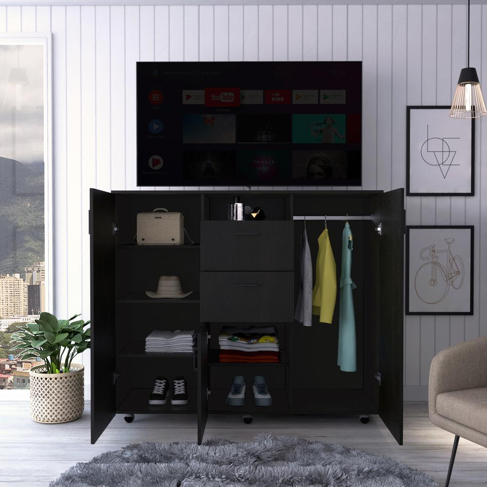 Milano Two-Door Cabinet Dresser-Black