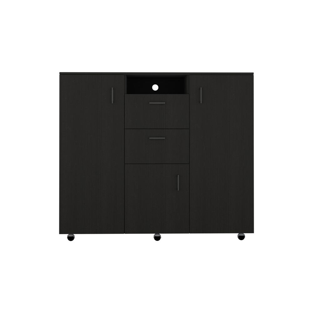 Milano Two-Door Cabinet Dresser-Black