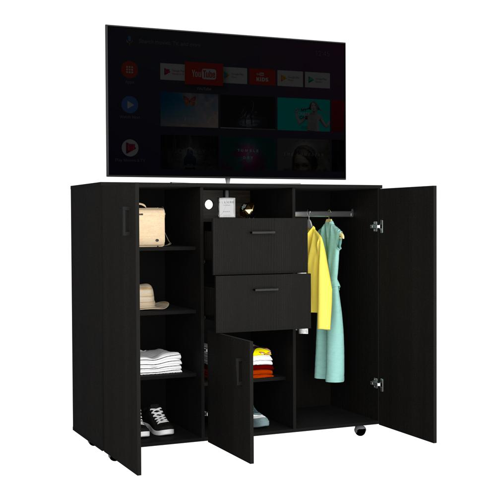Milano Two-Door Cabinet Dresser-Black