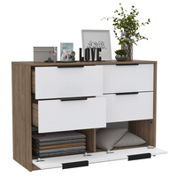Thumbnail for Egeo 4 Drawers Dresser Pine-White