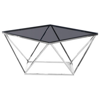 Thumbnail for Angled Square Smoked Glass Coffee Table