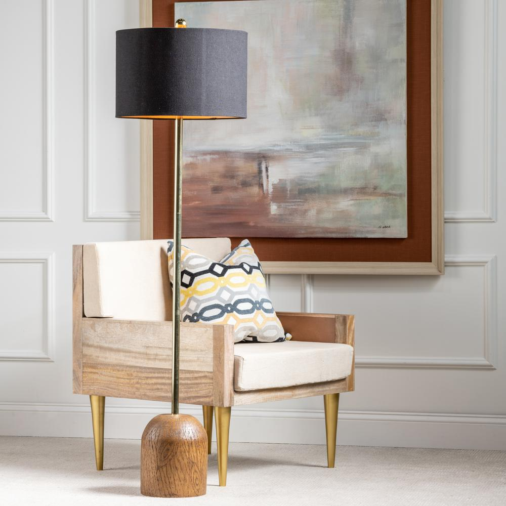 Reese Black and Wood Floor Lamp