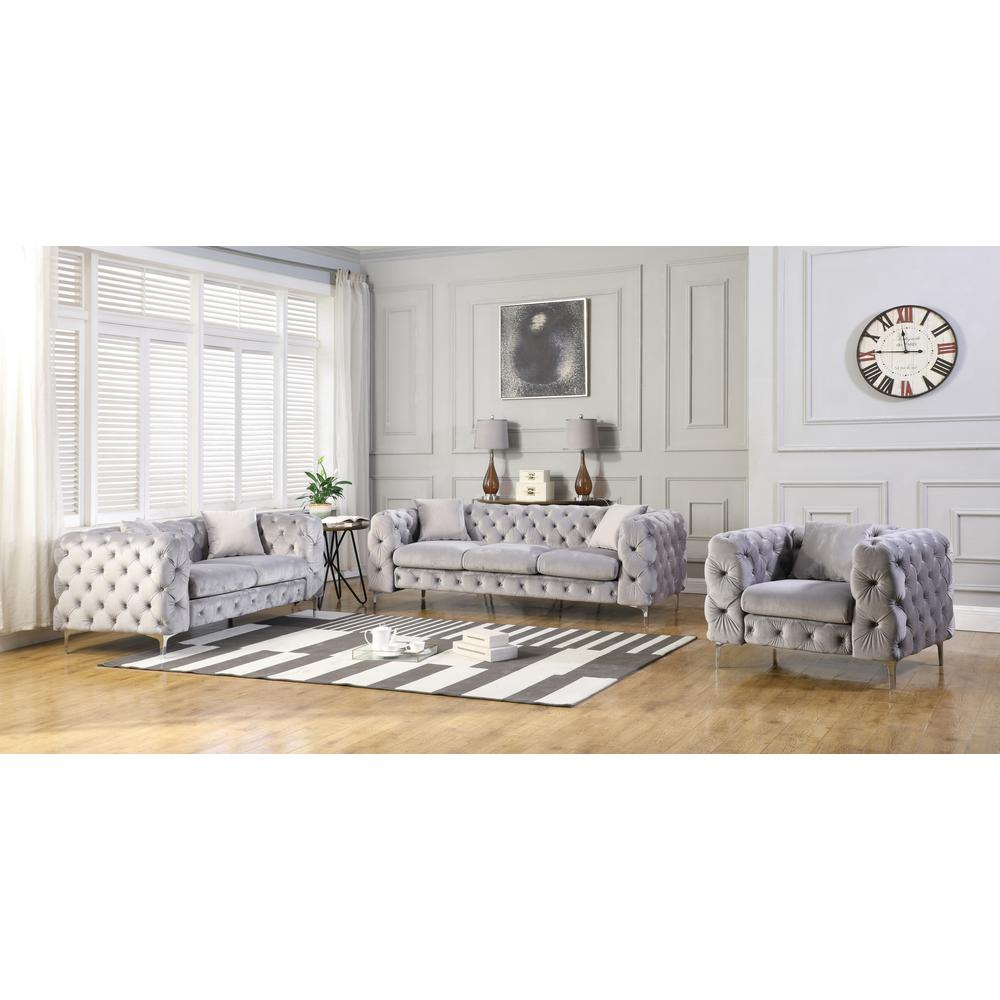 Nigel Grey Velvet Sofa