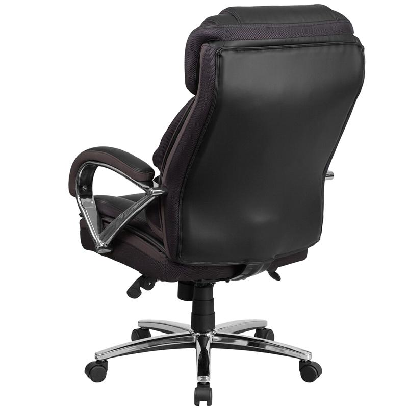 HERCULES Series Big & Tall 500 lb. Rated Black LeatherSoft Executive Swivel Ergonomic Office Chair with Chrome Base and Arms