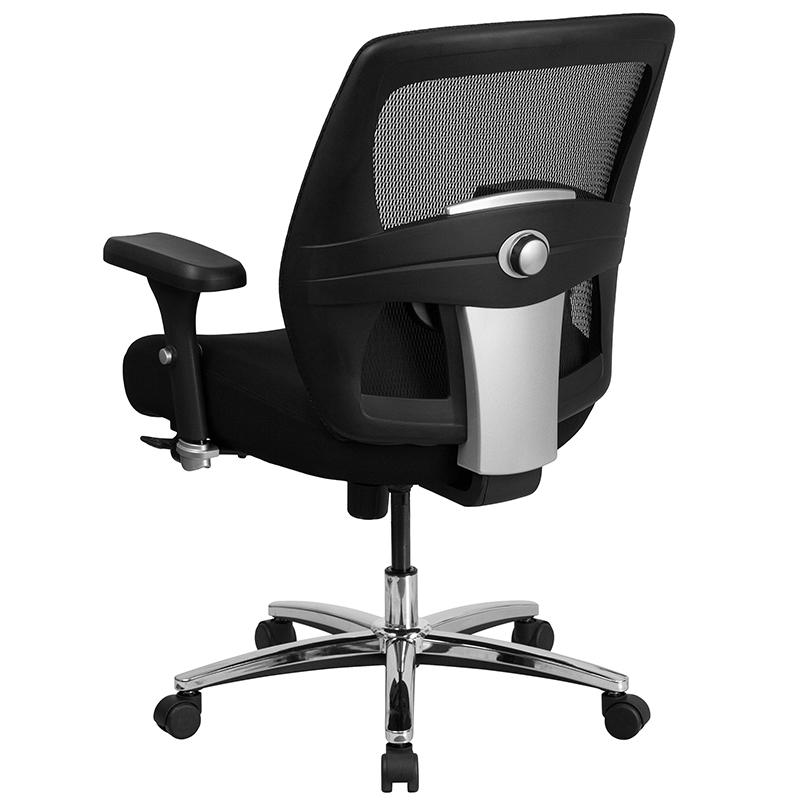HERCULES Series 24/7 Intensive Use Big & Tall 500 lb. Rated Black Mesh Executive Ergonomic Office Chair with Ratchet Back