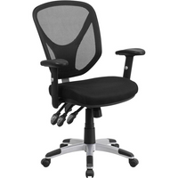 Thumbnail for Mid-Back Black Mesh Multifunction Swivel Ergonomic Task Office Chair with Adjustable Arms