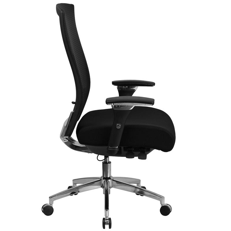 HERCULES Series 24/7 Intensive Use 300 lb. Rated Black Mesh Multifunction Ergonomic Office Chair with Seat Slider