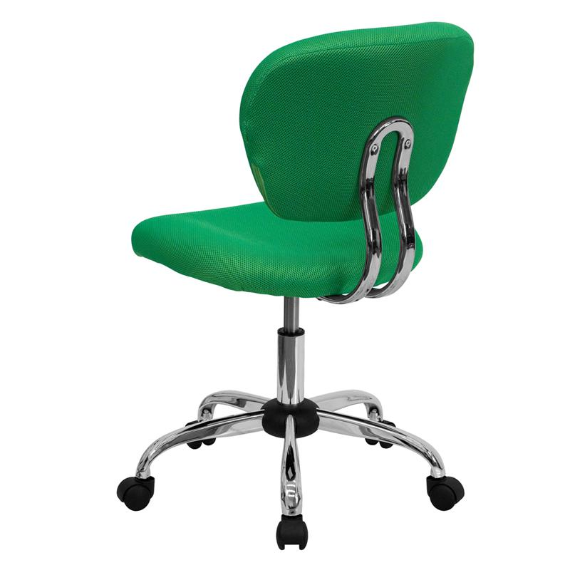 Mid-Back Bright Green Mesh Padded Swivel Task Office Chair with Chrome Base
