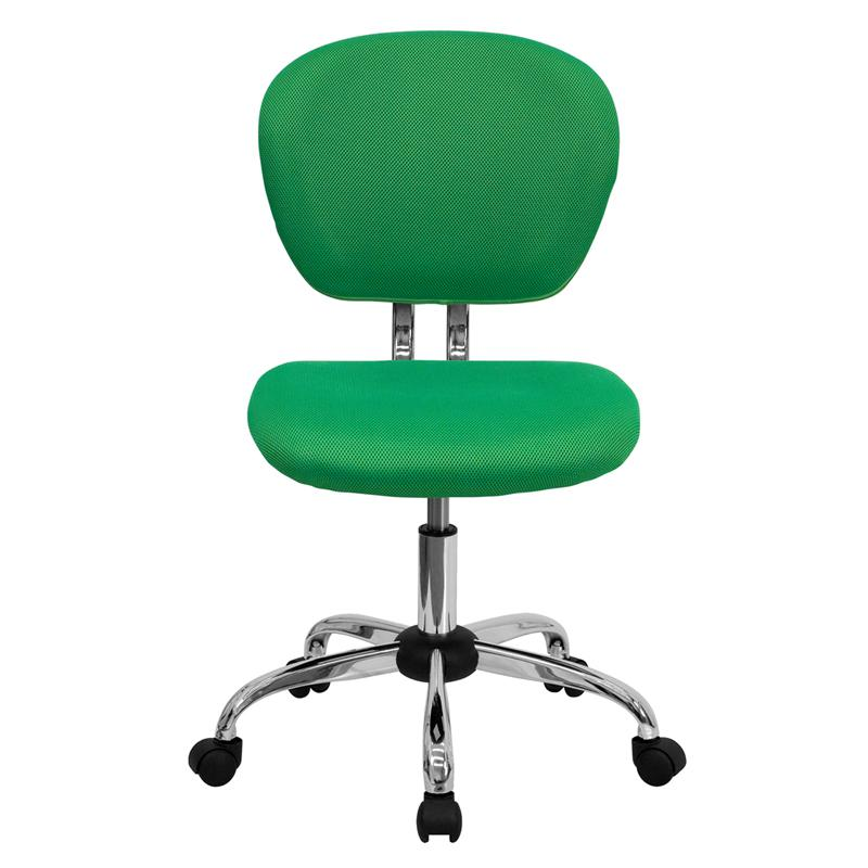 Mid-Back Bright Green Mesh Padded Swivel Task Office Chair with Chrome Base
