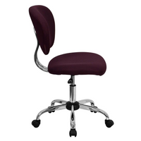 Thumbnail for Mid-Back Burgundy Mesh Padded Swivel Task Office Chair with Chrome Base