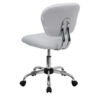 Thumbnail for Mid-Back White Mesh Padded Swivel Task Office Chair with Chrome Base