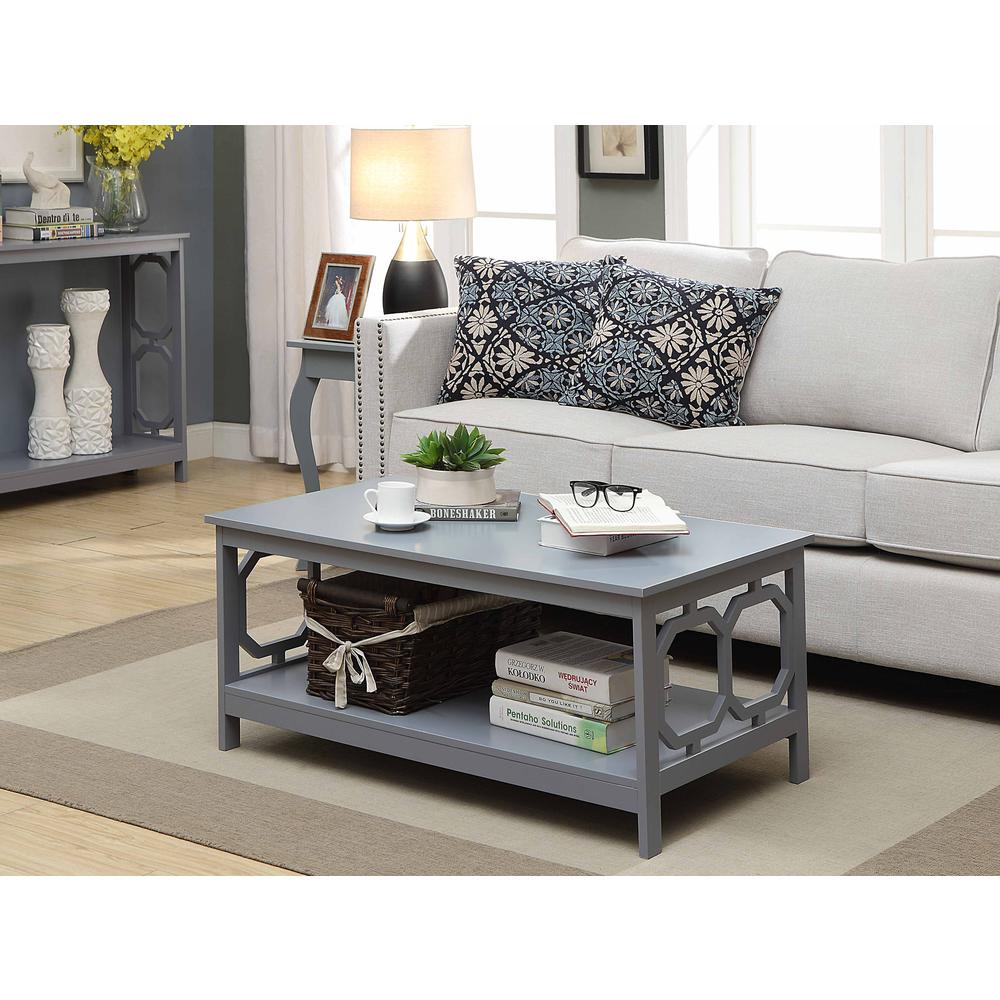 Omega Coffee Table with Shelf Gray