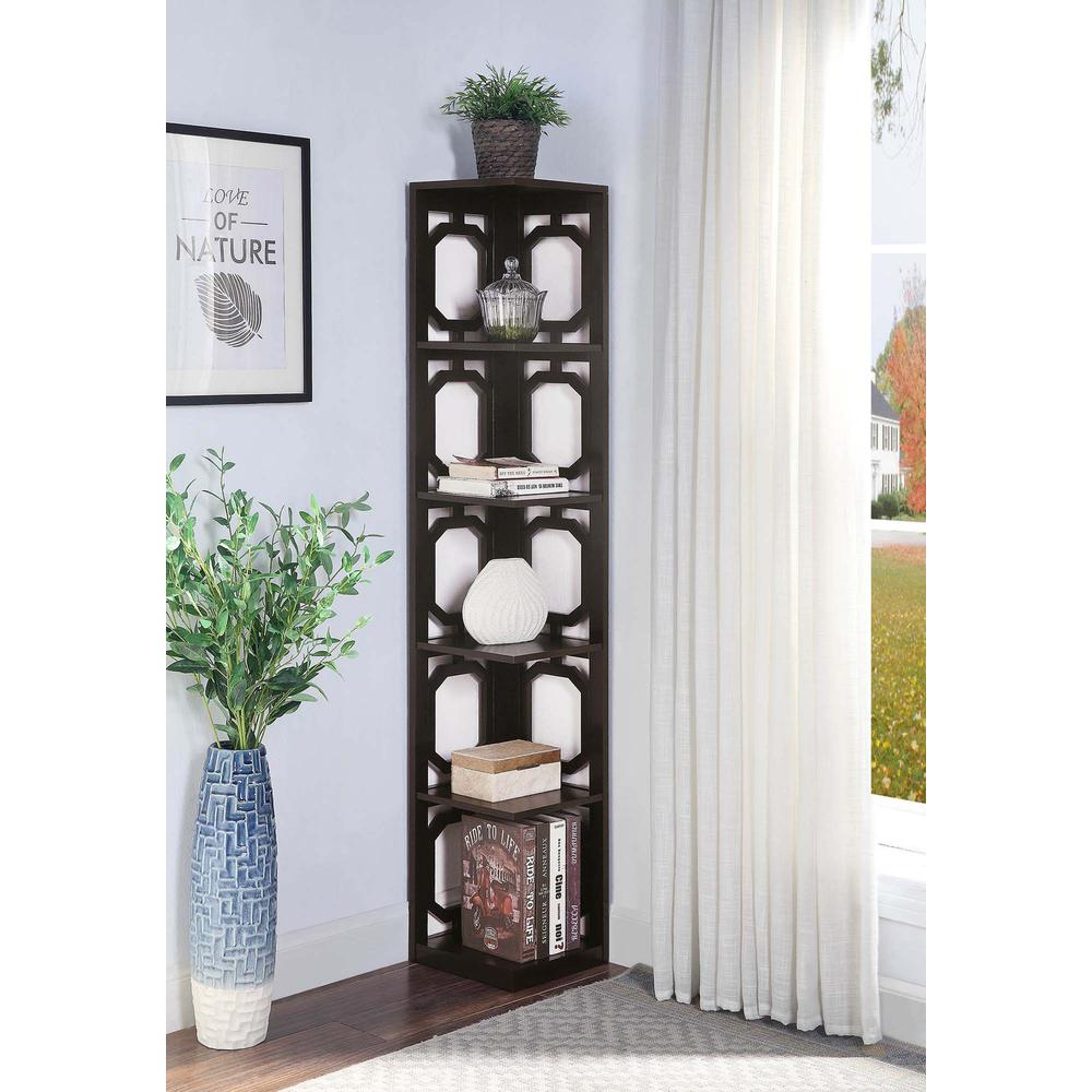 Omega 5 Tier Corner Bookcase