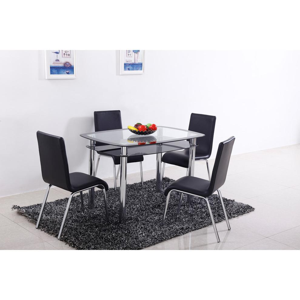 Contemporary Dining Table, Set of 4