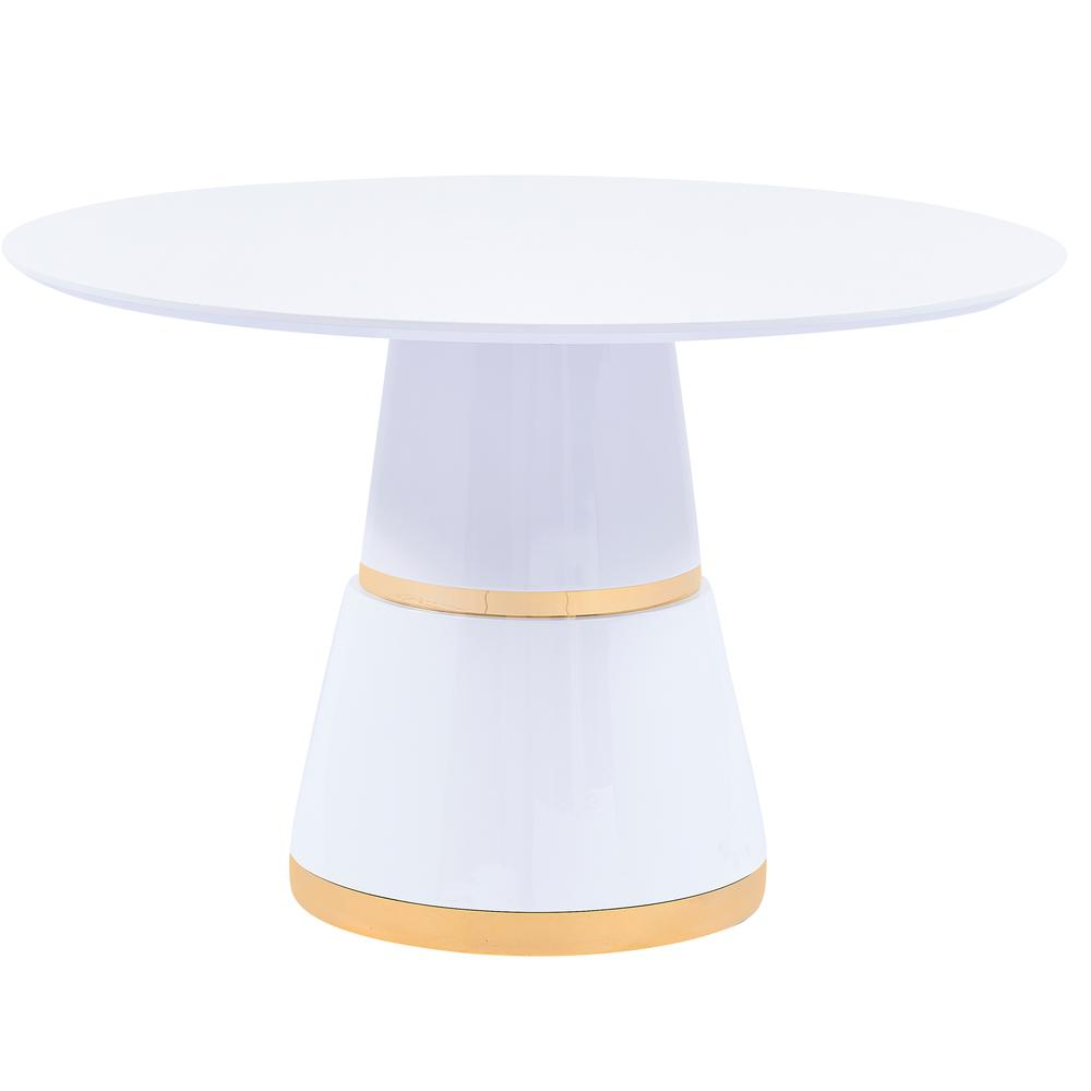 Taylor White Lacquer Round Dining Table